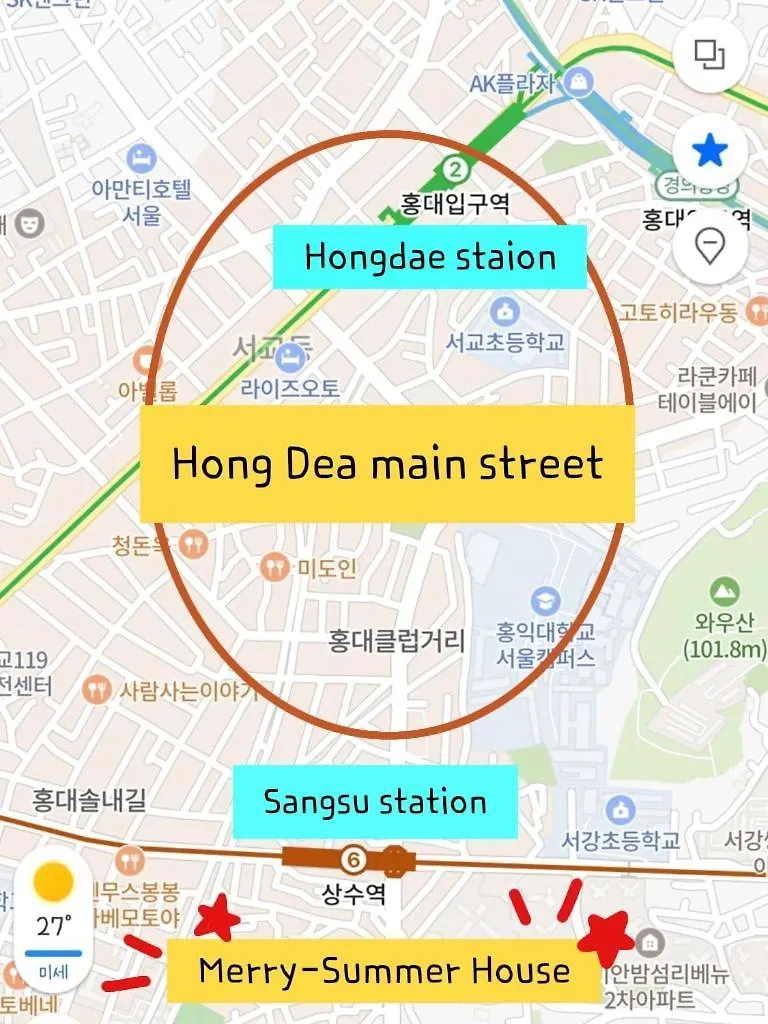 6 Minutes To Hongdae Street ,3 Minutes To Sangsu Station, 3 Minutes To Cafe Street, Hangang, Hongdae Walk #Good Location Séoul Corée du Sud