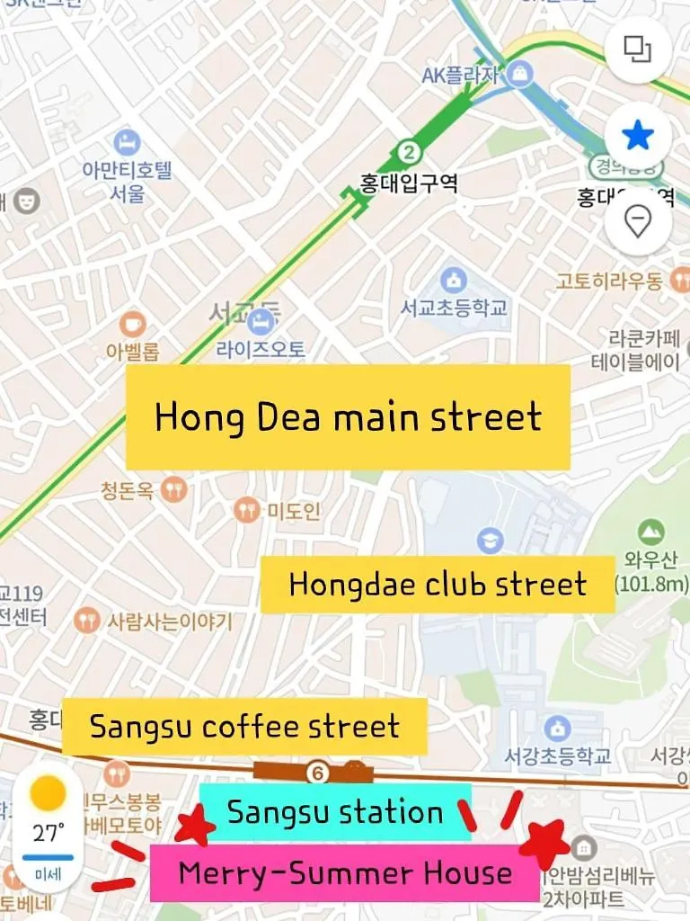 6 Minutes To Hongdae Street ,3 Minutes To Sangsu Station, 3 Minutes To Cafe Street, Hangang, Hongdae Walk #Good Location Seul
